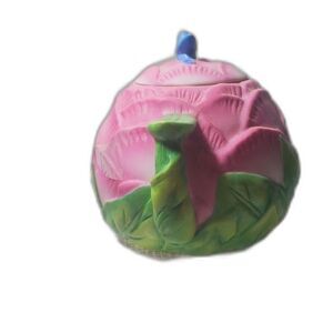 Avon Pink Peony Flower Teapot with a Blue Bird Lid ~Vintage~